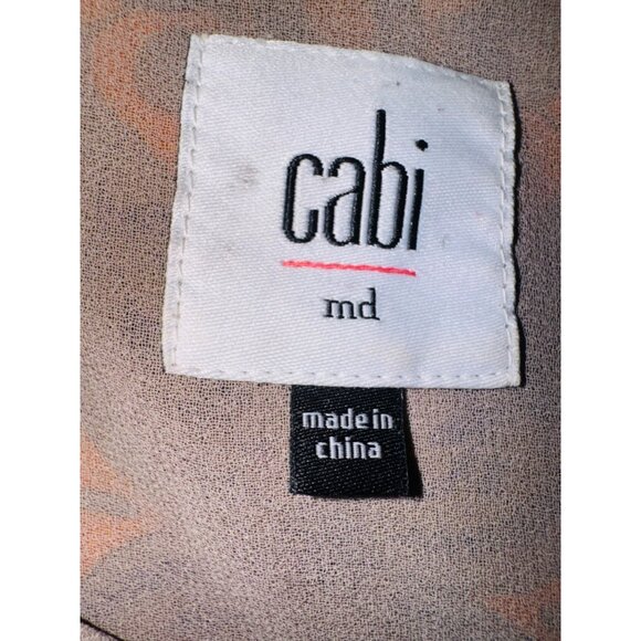 CABI Arabesque Cami Blouse Top 3082 Gray Orange Lined M Boho Cottage Core Scoop - Picture 6 of 9